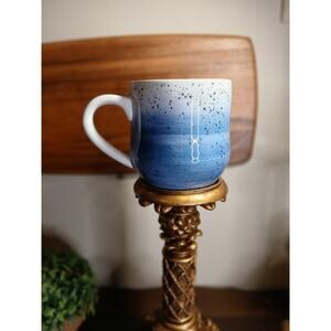 DEI Dennis East International Blue Ombre Speckled Stoneware Coffee Mug Cup